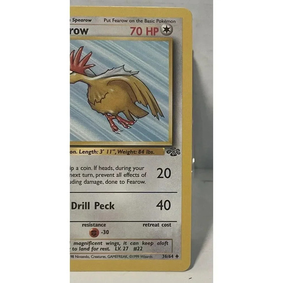 Unlimited Jungle Fearow 36/64 Pokemon Card WOTC Vintage NM - Picture 2 of 12